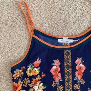 Blu Pepper Tops - Blu Pepper Navy Floral Tank Top Blu Pepper Tops - Blu Pepper Navy Floral Tank Top